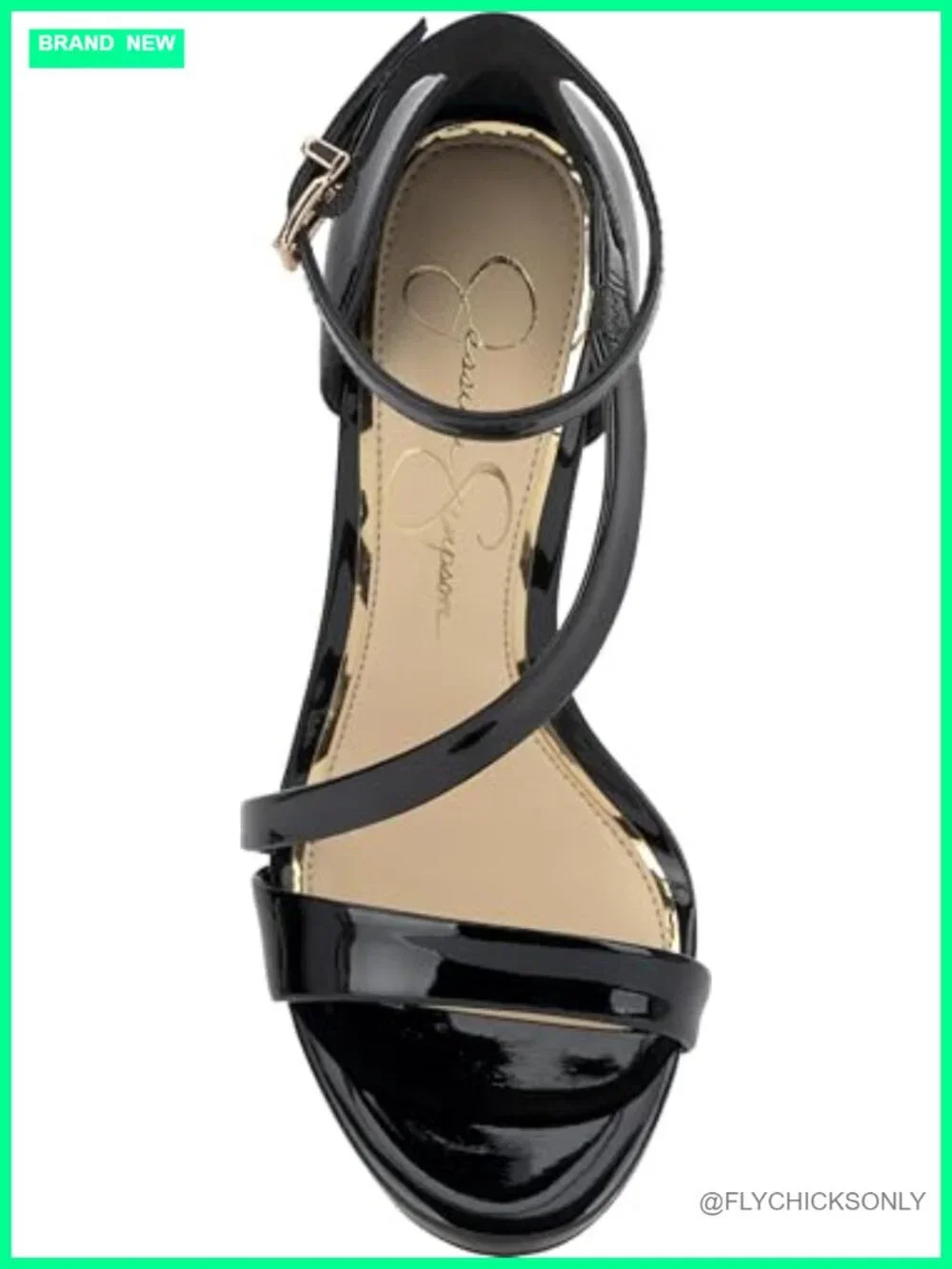 Stiletto Heeled Sandals with Ankle Strap and Buckle Closure in Black Super
